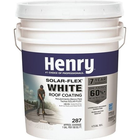 HENRY HE287SF871 Elastomeric Roof Coating, White, 5 gal Pail, Cream HE287SF073